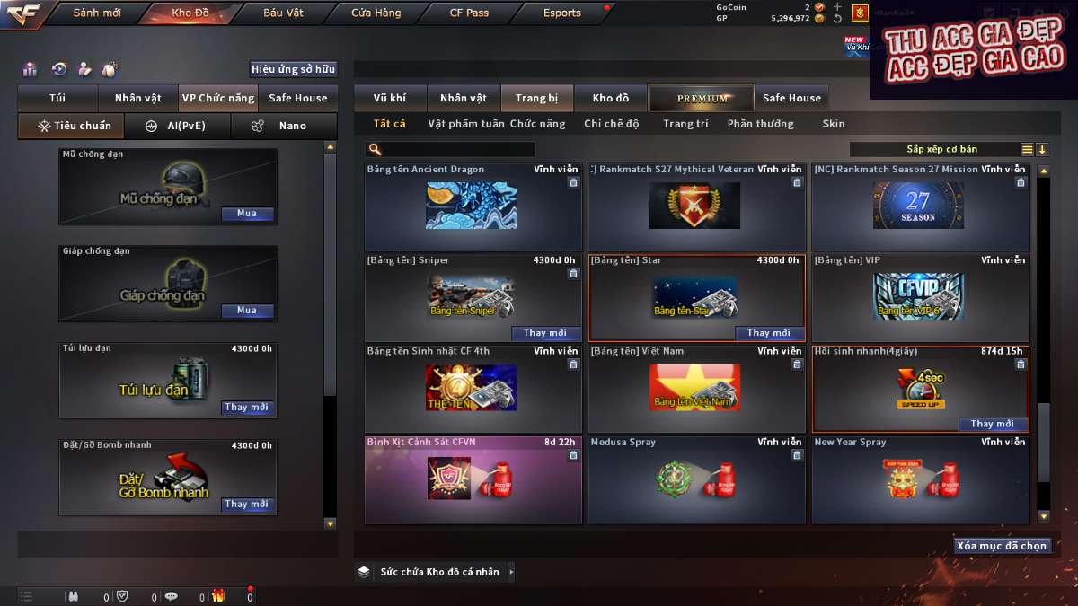 shop acc cf uy tin gia re